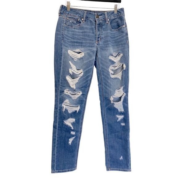American Eagle Ripped Tomgirl Jeans Size 2 W26 - Picture 2 of 9